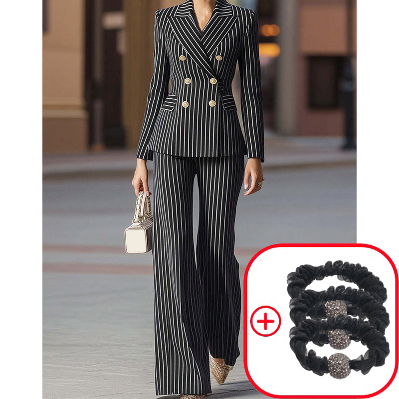 FemmeLine – Women’s Tailored Pinstripe Suit