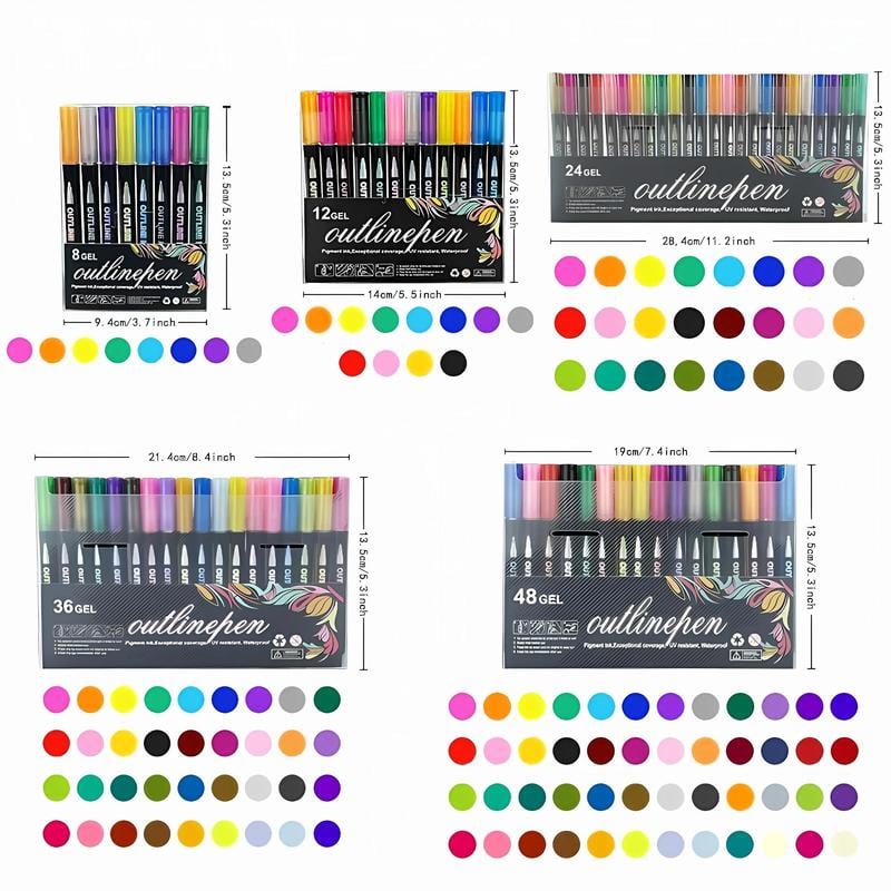 GlowStroke – Double Line Outline Marker Pens