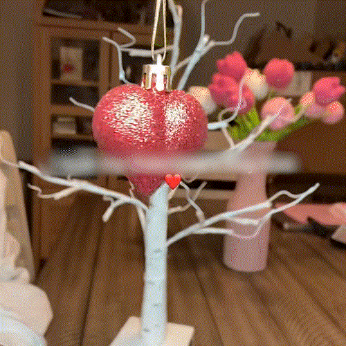 LumiBloom – Heart-Adorned LED Birch Table Decor