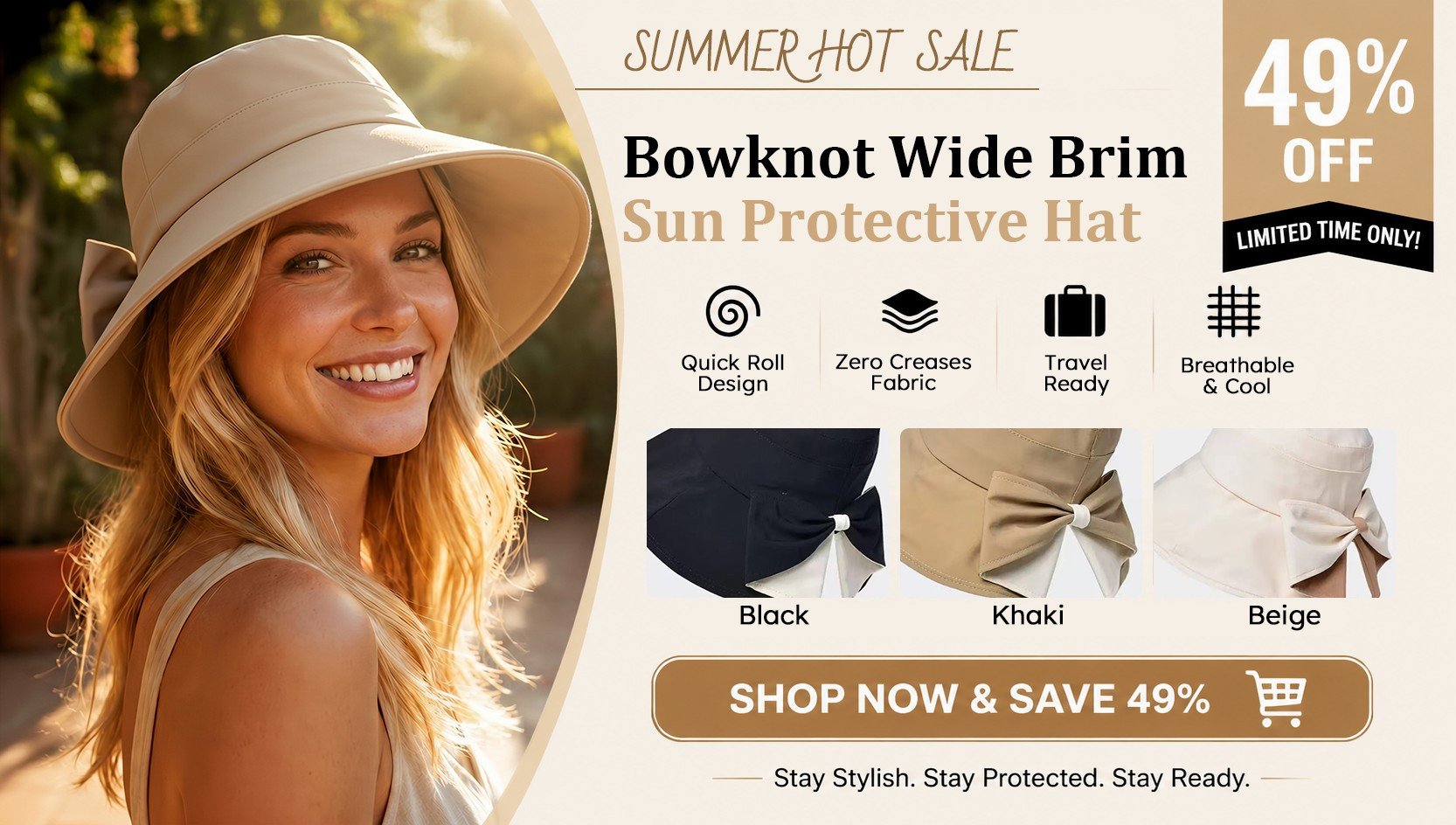 BowBreeze – Elegant Sun Protective Wide Brim Hat