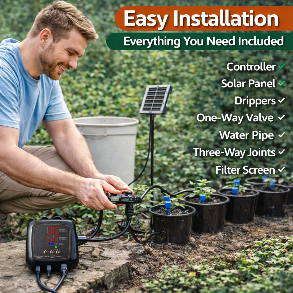 💧 12-Plant Solar Drip Irrigation Kit 🔥