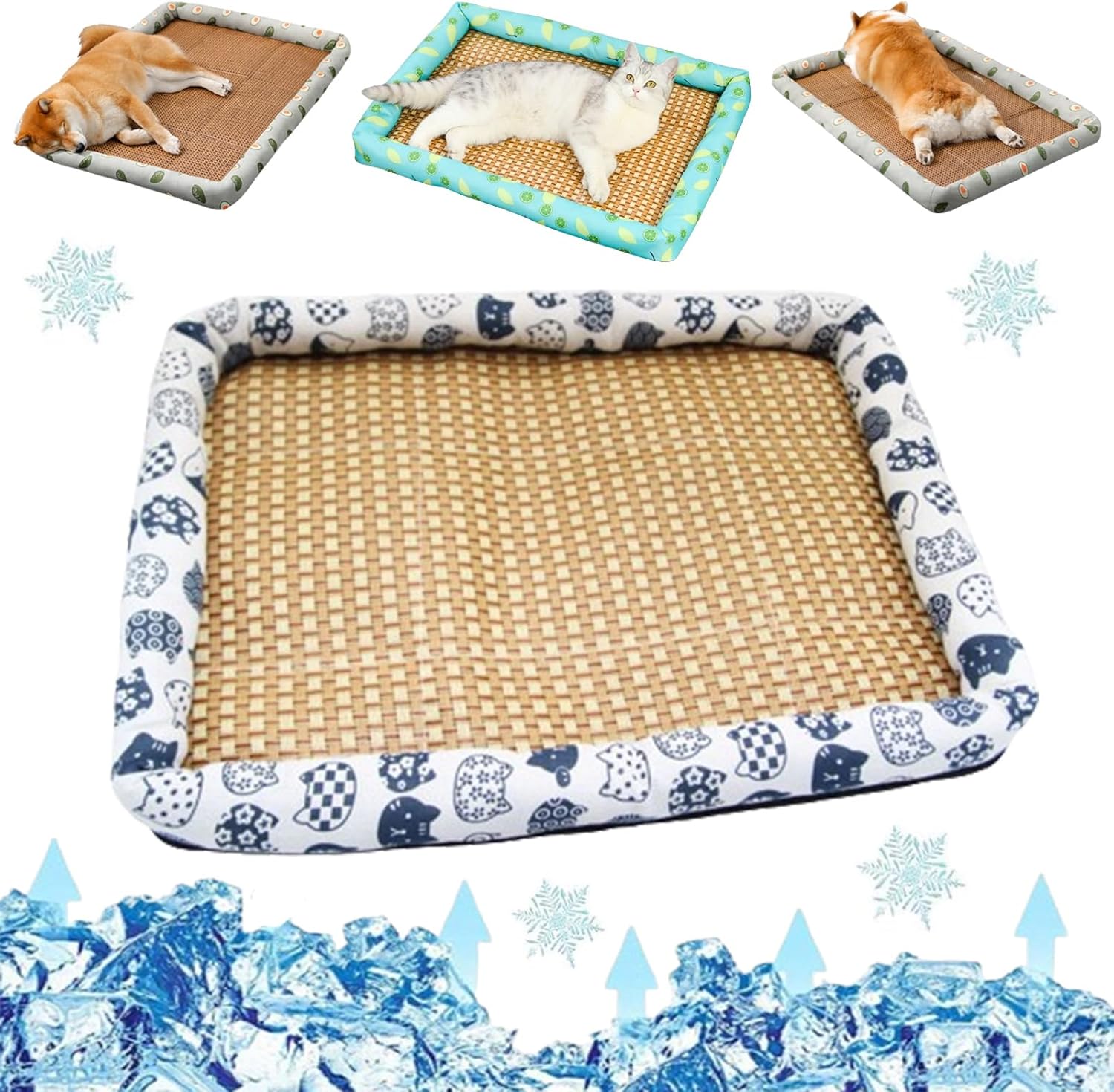 CoolNest – Breathable Rattan Cooling Pet Bed