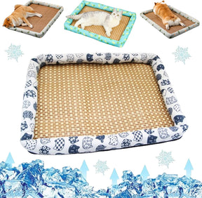 CoolNest – Breathable Rattan Cooling Pet Bed