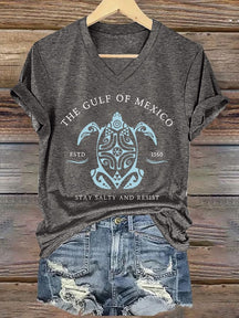 CoastMuse – Gulf Print V-Neck Women’s T-Shirt