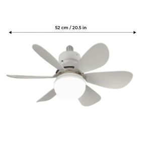 BreezeGlow – Socket Ceiling Fan with Adjustable LED Lighting