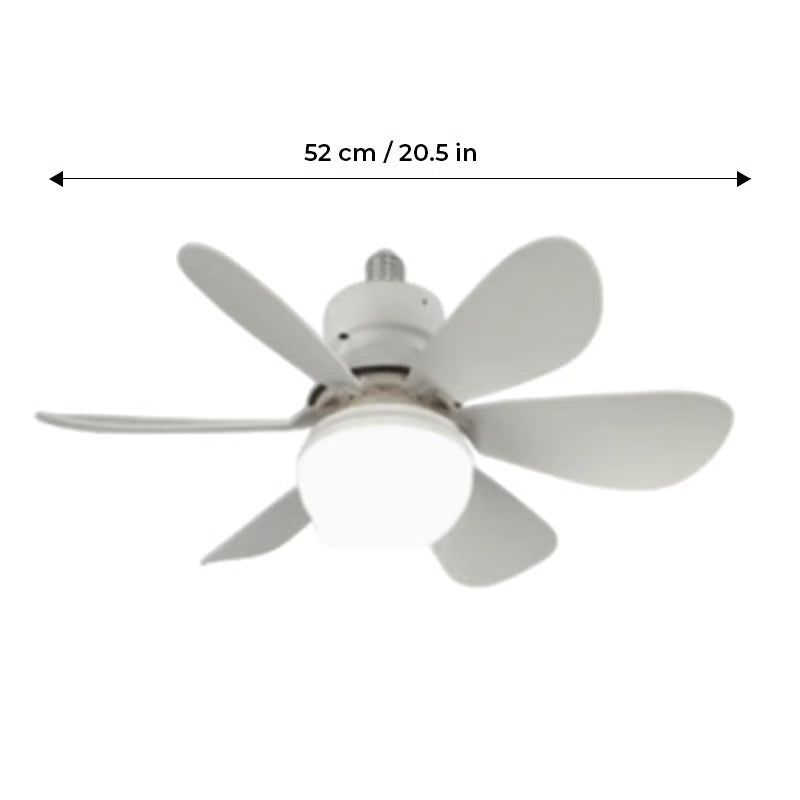 BreezeGlow – Socket Ceiling Fan with Adjustable LED Lighting