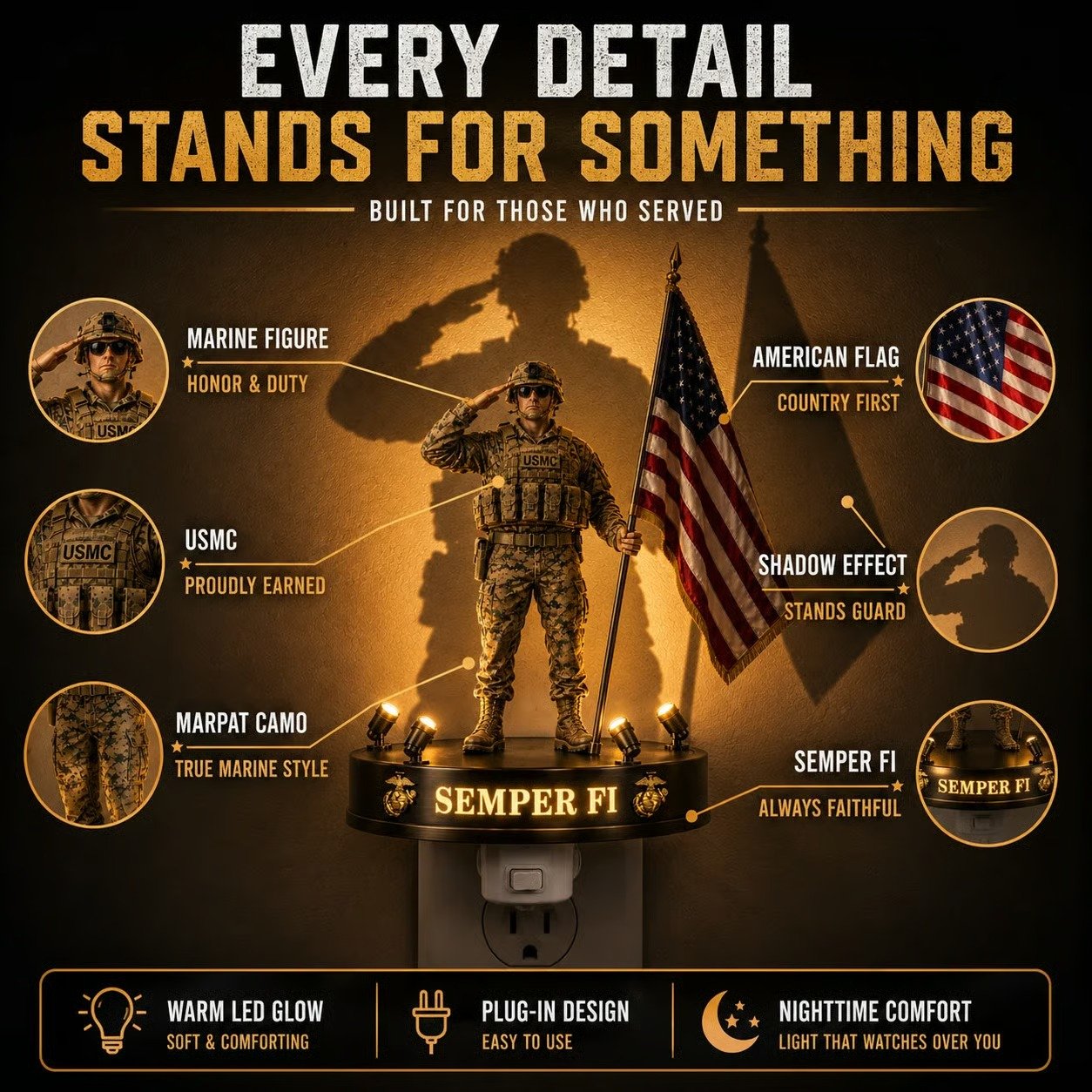 SemperGlow – USMC Semper Fi Shadow Night Light