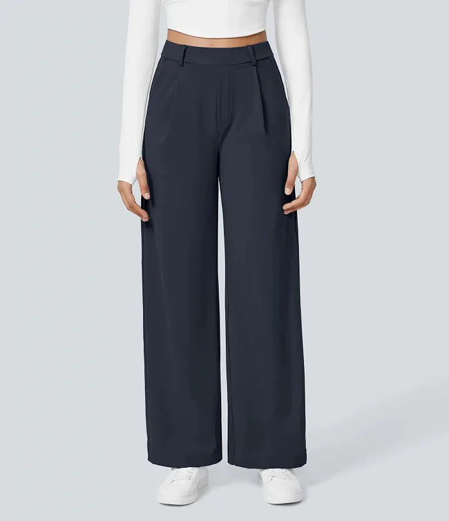EleganceFit – High Waist Straight Casual Pants