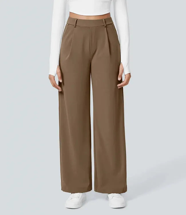 EleganceFit – High Waist Straight Casual Pants