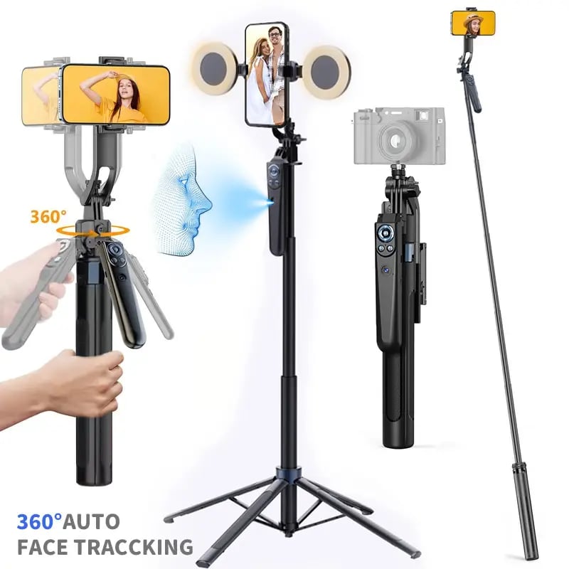 TrackPro – 360° Auto Face Tracking Selfie Stick Tripod