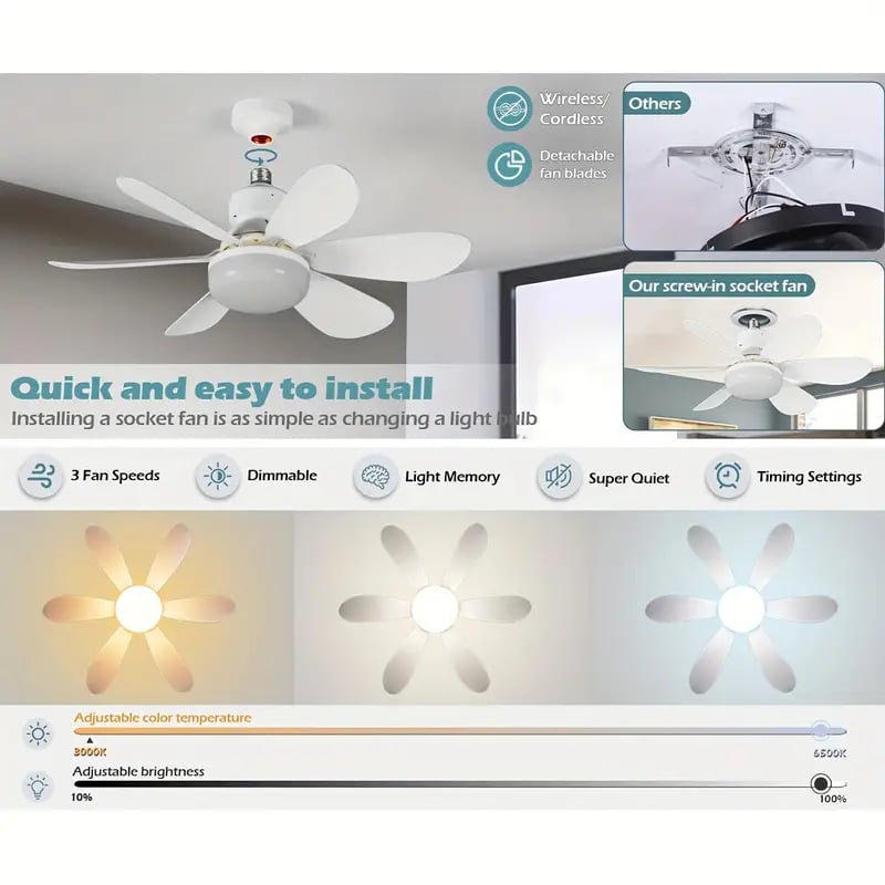 SmartBreez PRO | 2-in-1 Ceiling Fan & LED Light