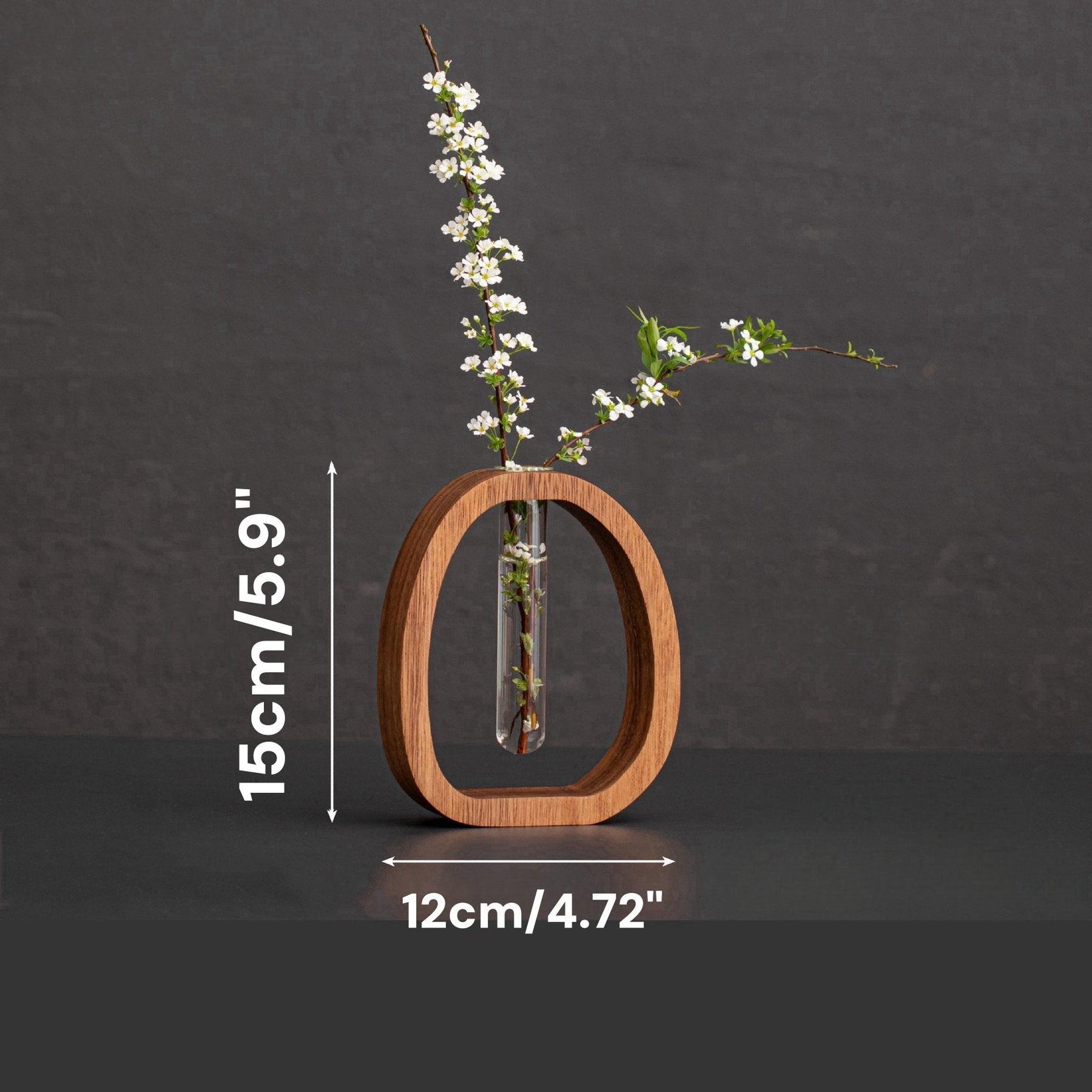 NatureNest – Solid Wood Glass Flower Vase