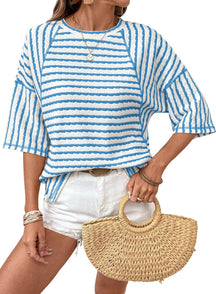 EasyStripe – Relaxed Fit Striped Crewneck Tee