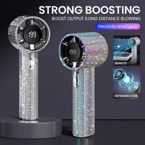 BreezeLux – Luxury Rechargeable Handheld Turbo Fan