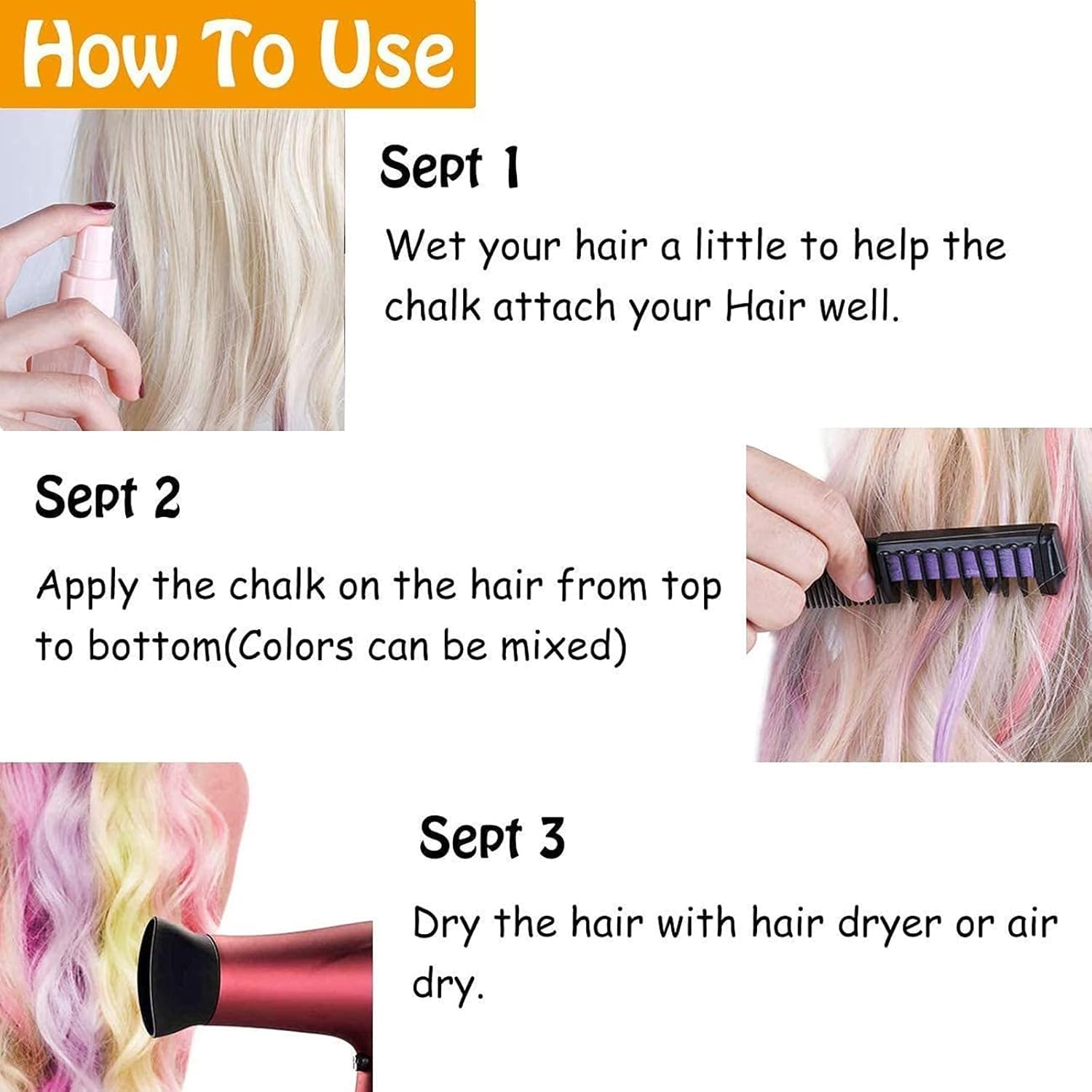 VibeColor - Hair Chalk Comb – Creative Style Kit