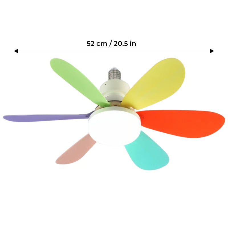 BreezeGlow – Socket Ceiling Fan with Adjustable LED Lighting