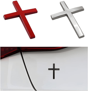 FaithRide – 3D Metal Cross Car Sticker