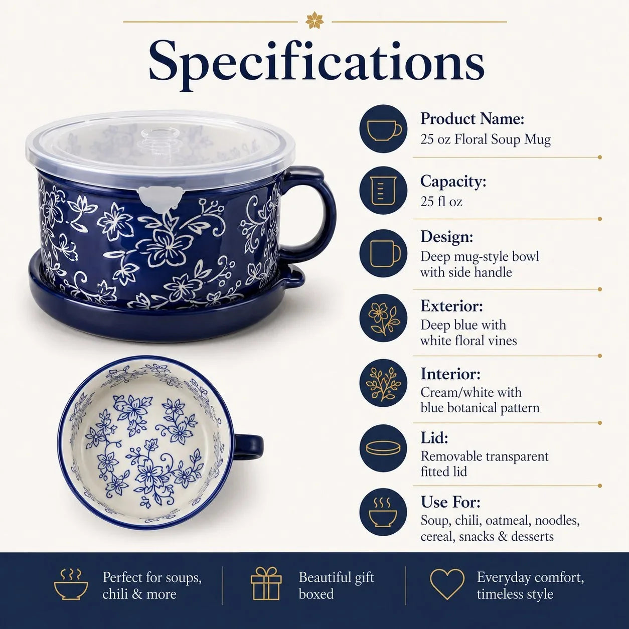 BloomBowl – Floral Handled Soup Mug