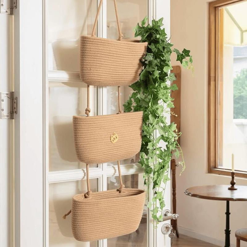 OrganizePro – Decorative 3-Tier Hanging Organizer Bag
