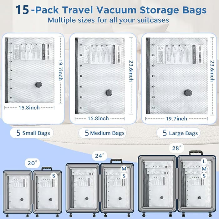 PackEase – Cordless Travel Storage Vacuum Bags