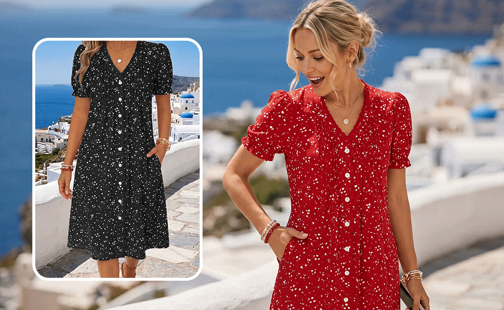 ElegantEase – Breathable Pocket Dress