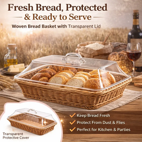 DineAura – Acrylic Covered Serving Basket