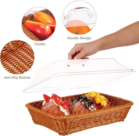 DineAura – Acrylic Covered Serving Basket