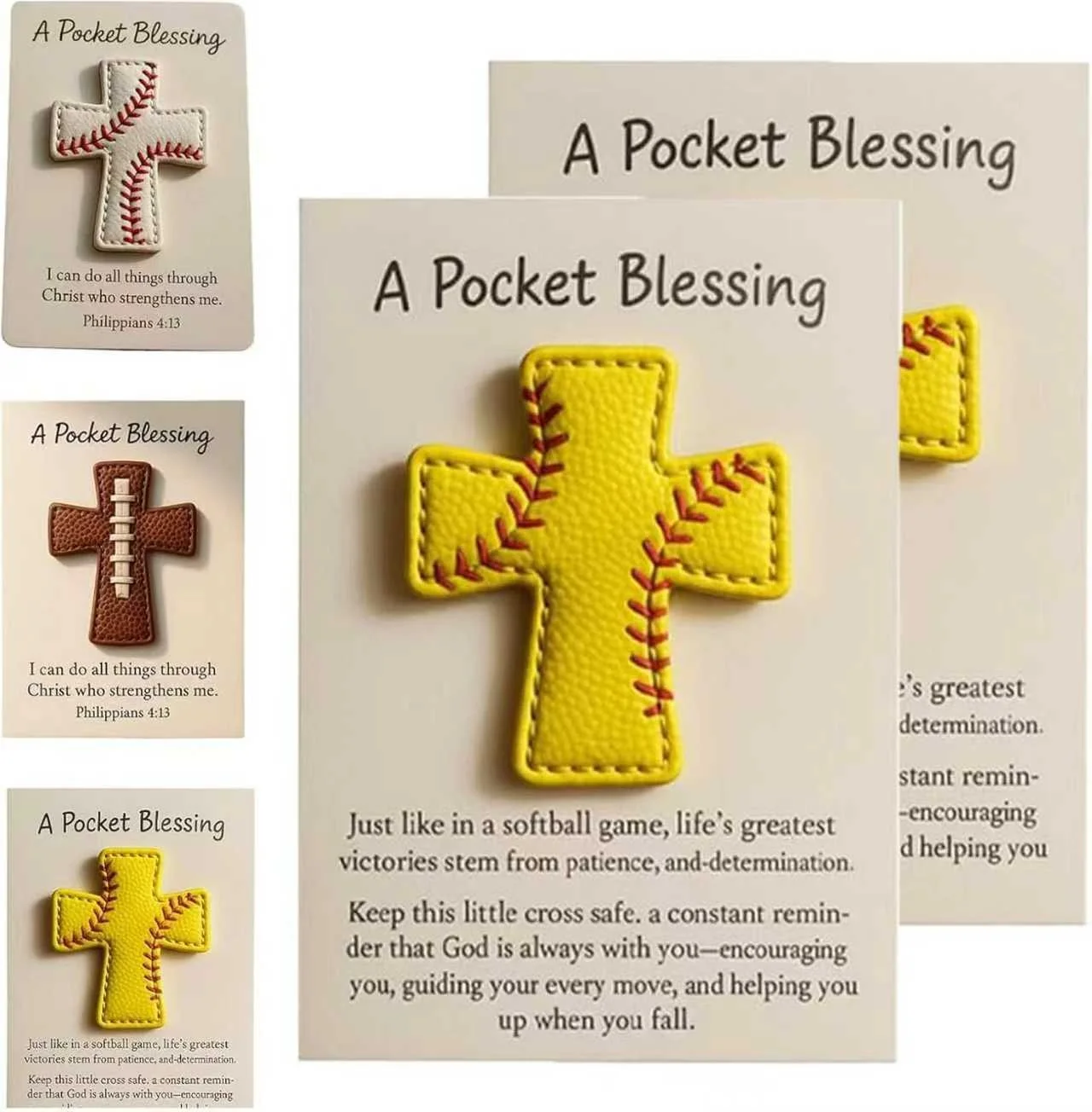 SpiritGame – Pocket Blessing Baseball Cross Charm