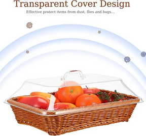 DineAura – Acrylic Covered Serving Basket