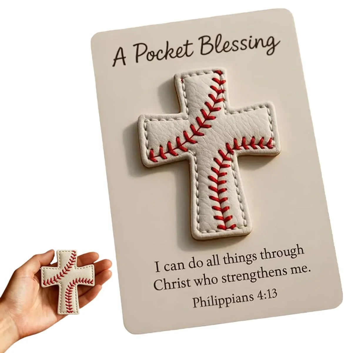 SpiritGame – Pocket Blessing Baseball Cross Charm