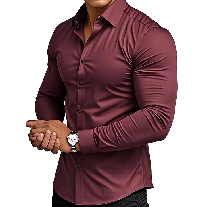 EternaStyle – Elegant Lapel Long Sleeve Shirt