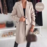 LuxeFemme – Women’s Elegant Tailored Long Coat