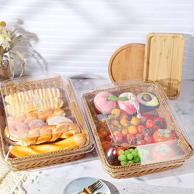 DineAura – Acrylic Covered Serving Basket