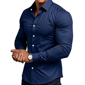 EternaStyle – Elegant Lapel Long Sleeve Shirt