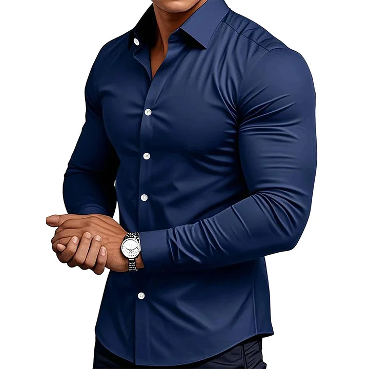 EternaStyle – Elegant Lapel Long Sleeve Shirt