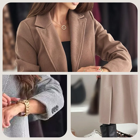 LuxeFemme – Women’s Elegant Tailored Long Coat