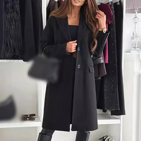 LuxeFemme – Women’s Elegant Tailored Long Coat