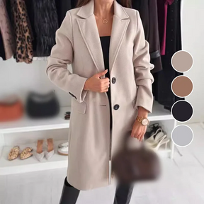 LuxeFemme – Women’s Elegant Tailored Long Coat