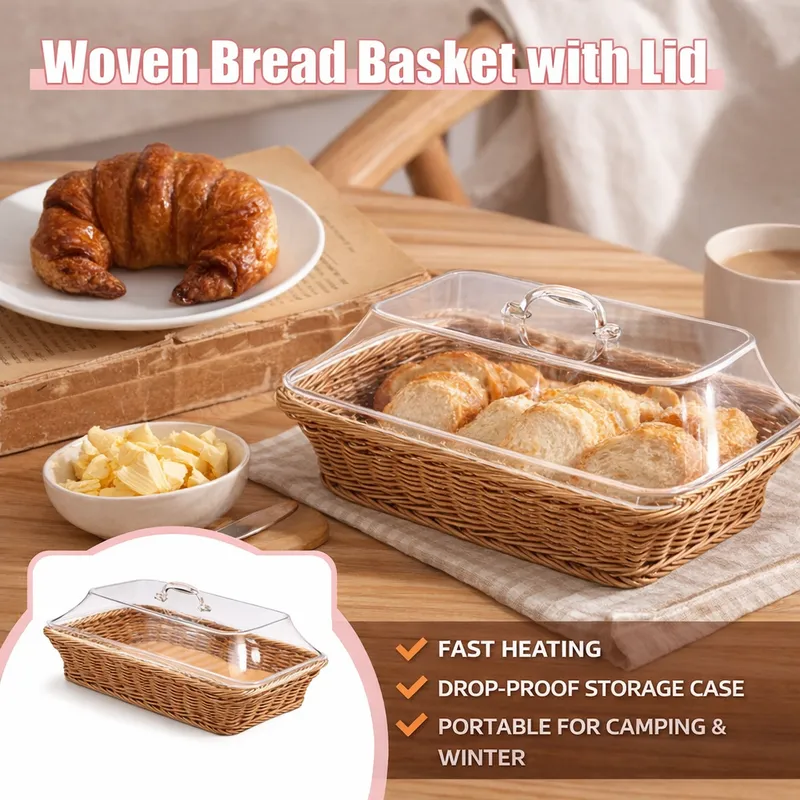 DineAura – Acrylic Covered Serving Basket