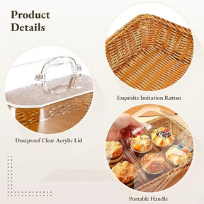 DineAura – Acrylic Covered Serving Basket