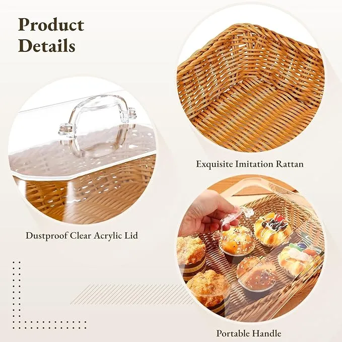 DineAura – Acrylic Covered Serving Basket
