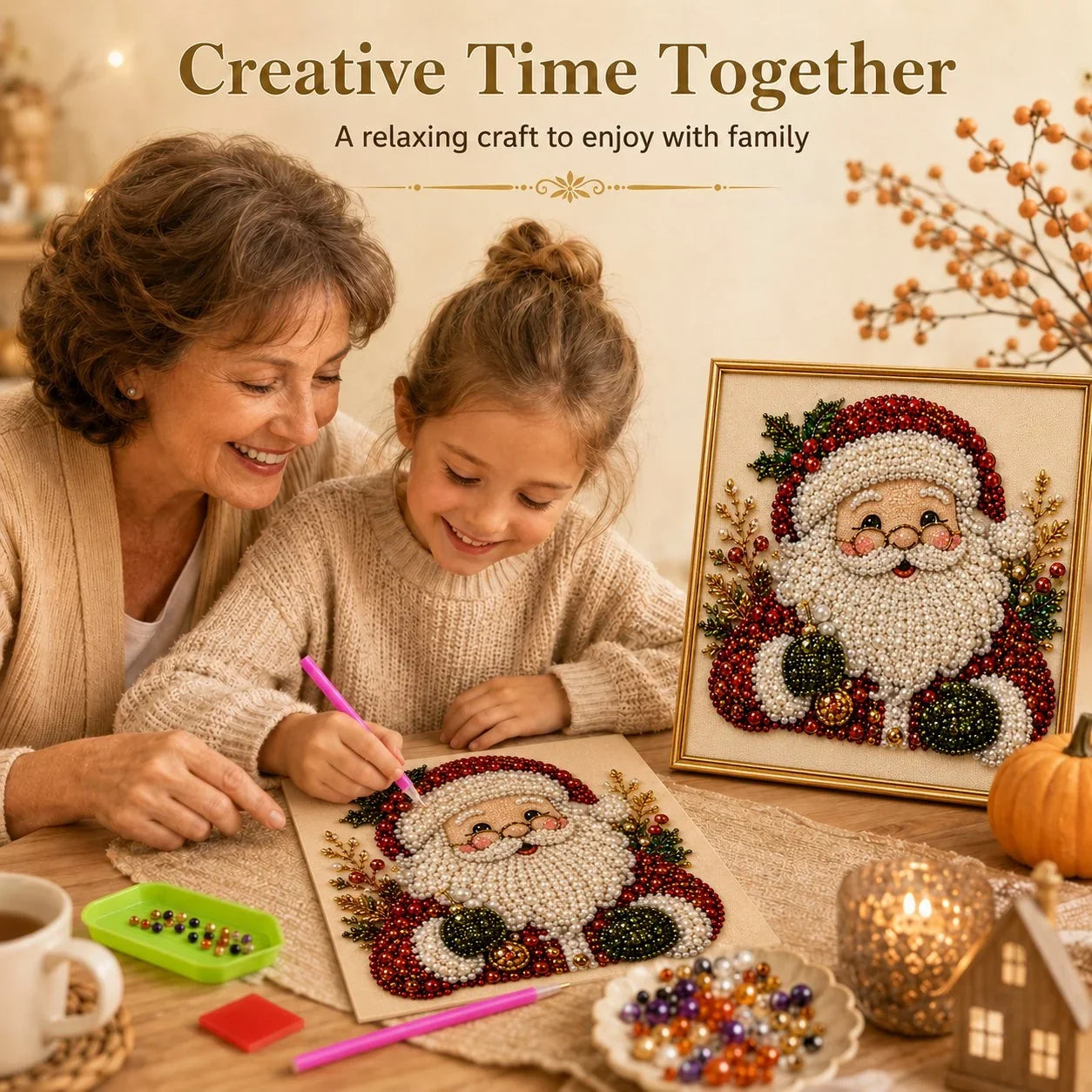 PearlCraft – Premium 3D Christmas Diamond Painting Kit
