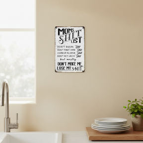MamaRules – Rustic Funny Home Sign