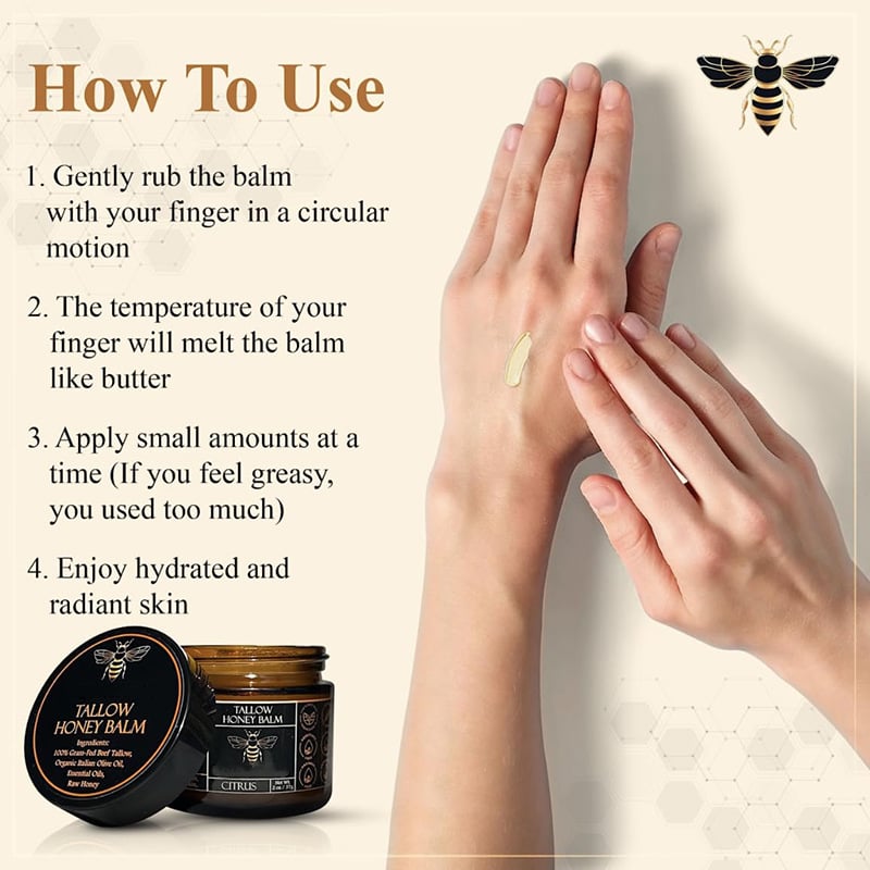 GlowTallow - Organic Nourishing Balm with Raw Honey