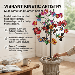 ☀️🌀Outdoors Wind Spinners with Decorative Flowers🌸(Includes bracket)