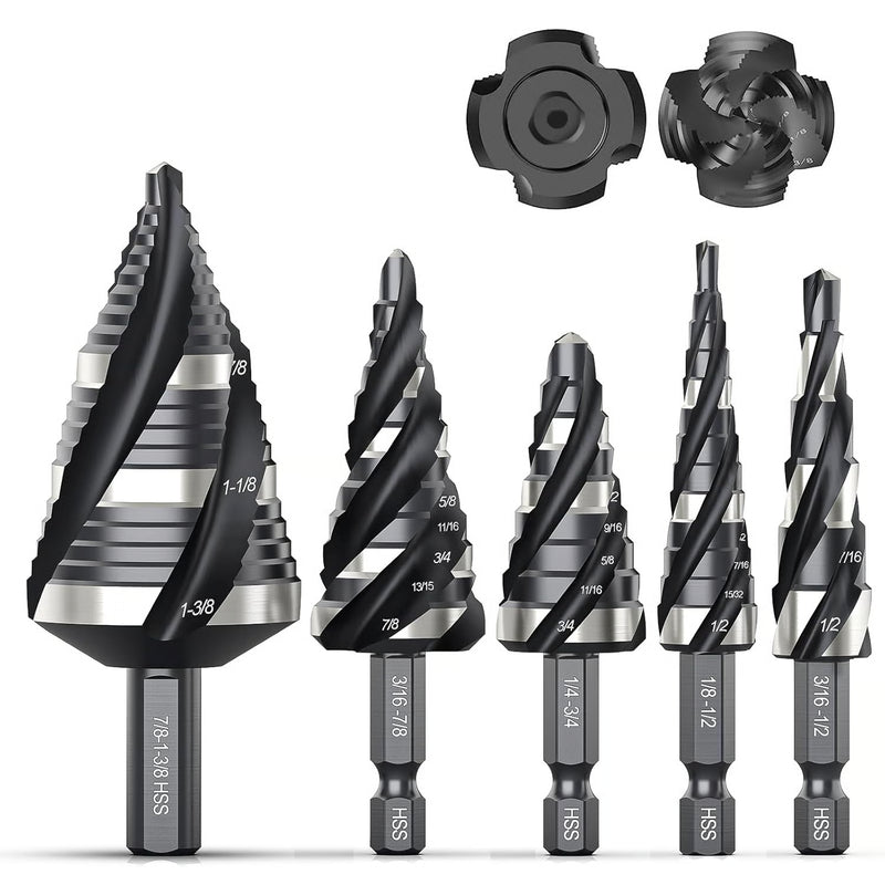 SteelForce – Heavy-Duty Spiral Step Drill Bit Kit