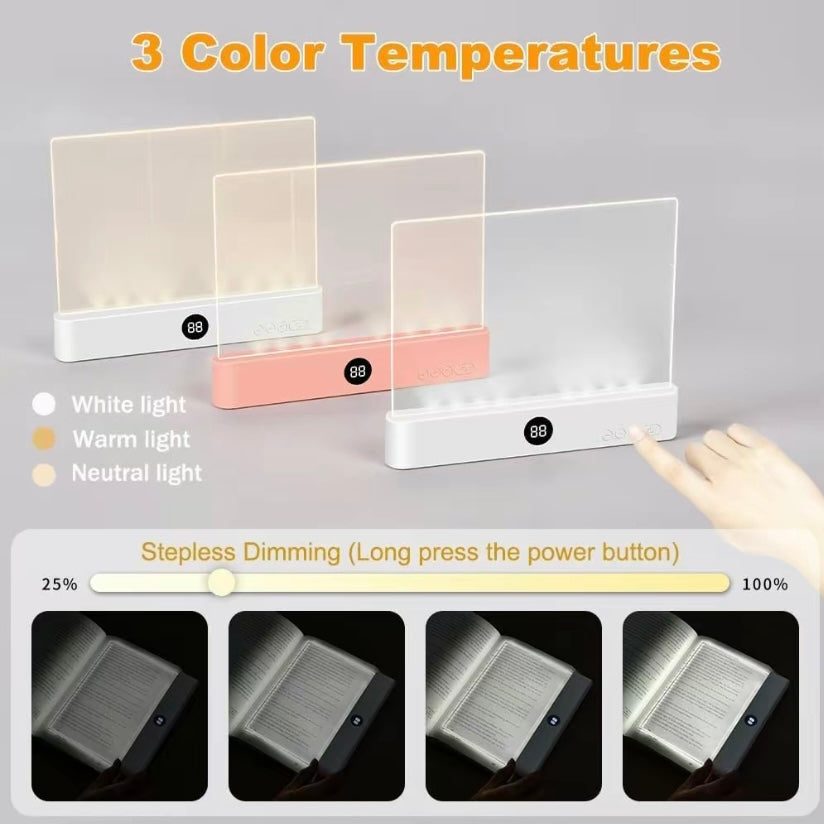 NightLume – Clear LED Rechargeable Reading Lamp