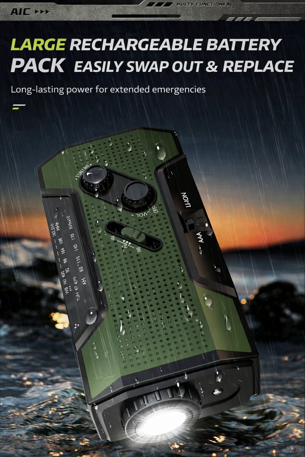 PowerCast Elite – 4-in-1 Emergency Radio