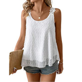 LaceBloom - Elegant Dot Lace Strap Tank Top