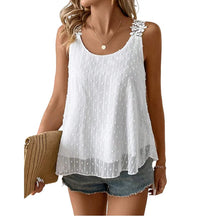 LaceBloom - Elegant Dot Lace Strap Tank Top